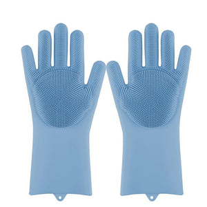 Silicone Rubber Scrub Gloves (3Pcs)