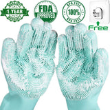 Silicone Rubber Scrub Gloves (3Pcs)