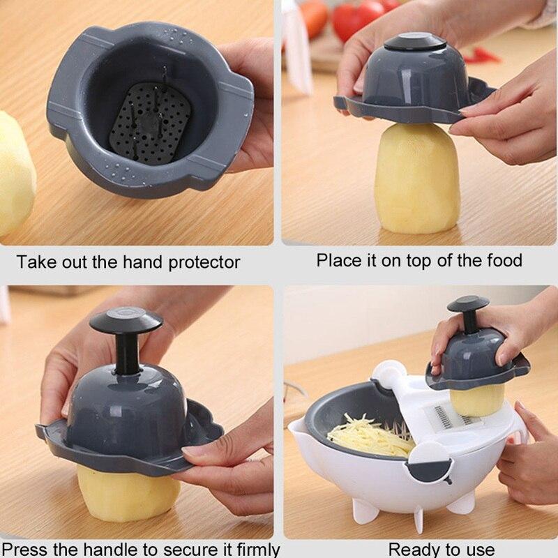 Multifunctional 9 in 1 Vegetable Cutter With Drain Basket