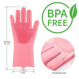 Silicone Rubber Scrub Gloves (3Pcs)