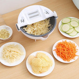 Multifunctional 9 in 1 Vegetable Cutter With Drain Basket