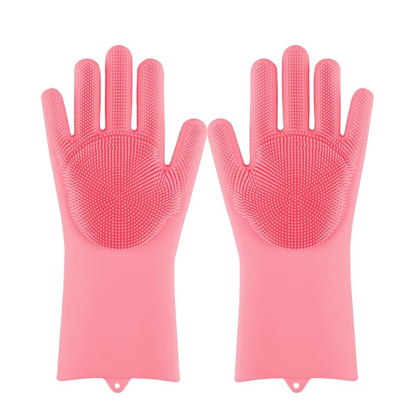 Silicone Rubber Scrub Gloves (3Pcs)